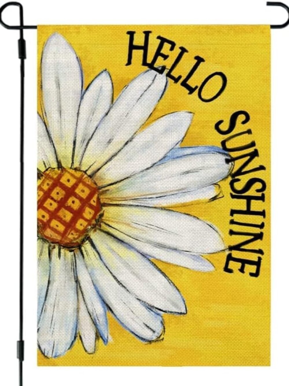 Summer Garden Flag Daisy Double Sided 12x18 Inches Small Burlap Seasonal Welcome